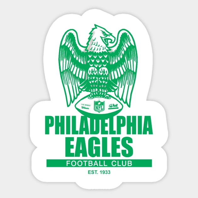 Philadelphia Eagles Retro Look Sticker by Tom Stiglich Cartoons